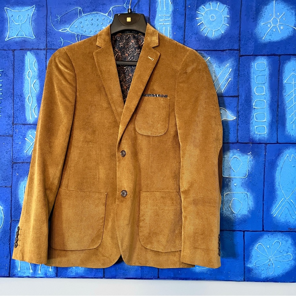 Paisley & Gray Camel Tan Corduroy Blazer Patch Sleeves
